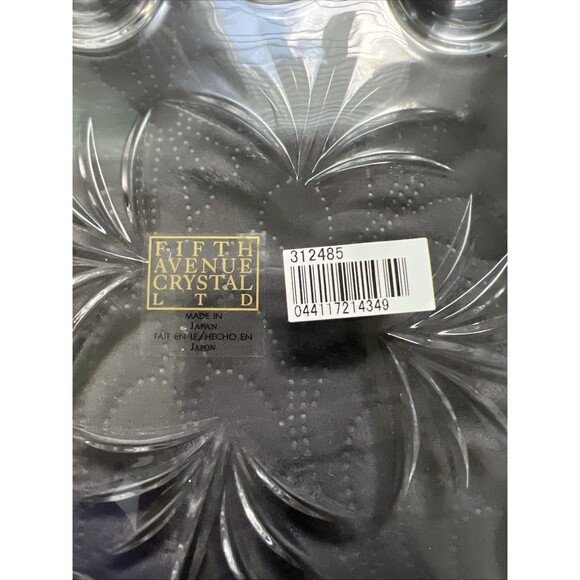 Fifth Avenue Crystal Egg Tray 10 1/2" Round Glass Platter NIB Made In Japan Home - Picture 8 of 10